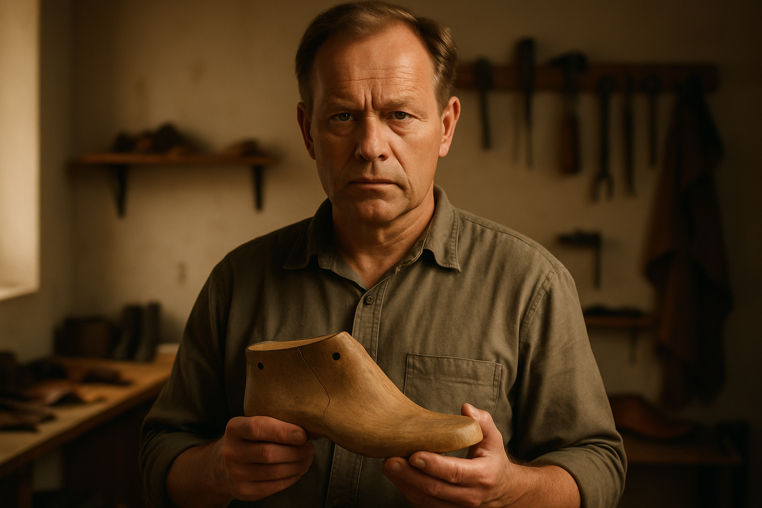 Ejlif Nielsen i værkstedet